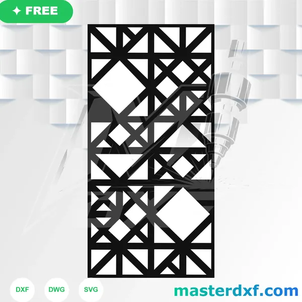 Angular Diamond Crisscross Geometric Free DXF File DXF File